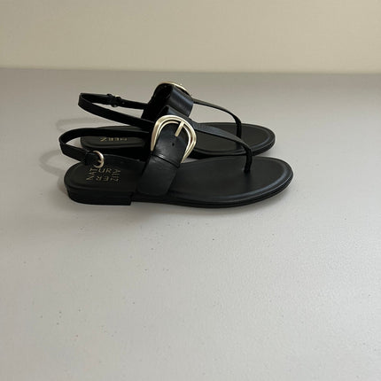 Naturalizer Taylor Flat Sandals - Black Leather, Size, 8