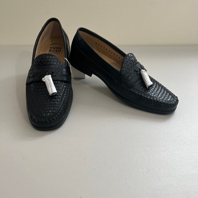 Nunn Bush Strafford Woven Tassel Loafer Men's Black Slip on 12 W