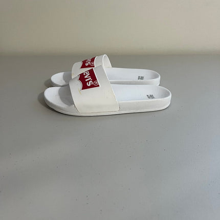 Levi's Men's Batwing Slide Sandals - white/Red- Size,  A 9