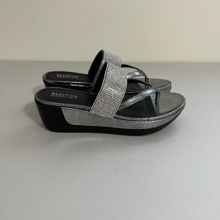 Kenneth Cole Reaction Women's Pepea Platform Wedge Sandals (Pewter) - Size 9.5 M