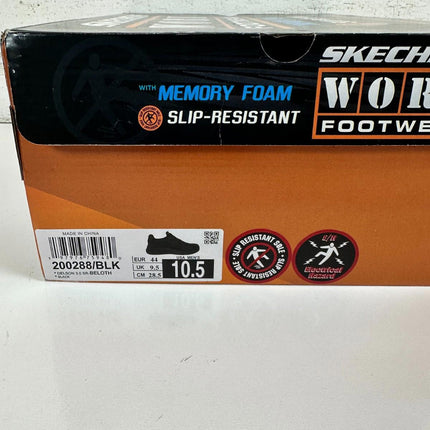 SKECHERS Delson 3.0 Slip Resistant Men’s Work Shoes Black Size 10.5 With Box