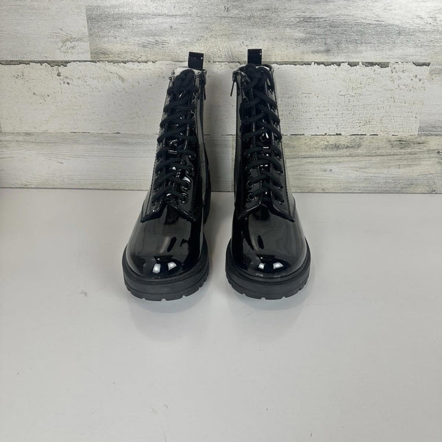 Soda FIRM - Lug Sole Combat Ankle Bootie Lace up w/Side Zipper, Black, Size 8.5