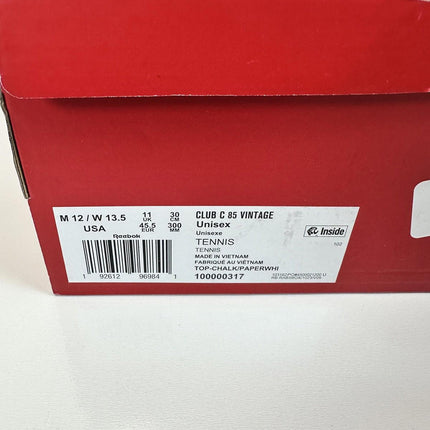 Club C 85 Vintage Reebok Sneakers US Size 12 Mens Women 13.5 Pre-Owned W/OG Box