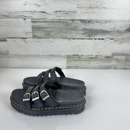 Brand New Dr Martens Black Hydro Blaire Slide 3 Buckle Strap Women’s Size 10