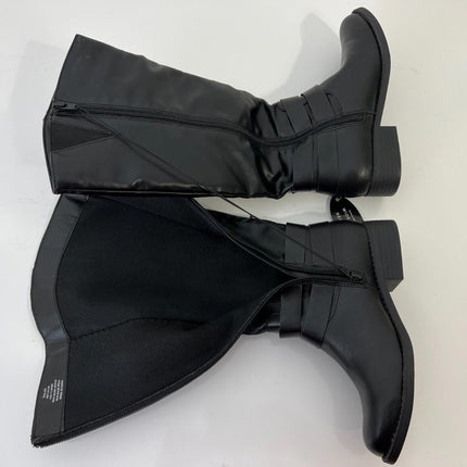 Style & Co Women's Maliaa Buckled Riding Boots, Black, Size 5M