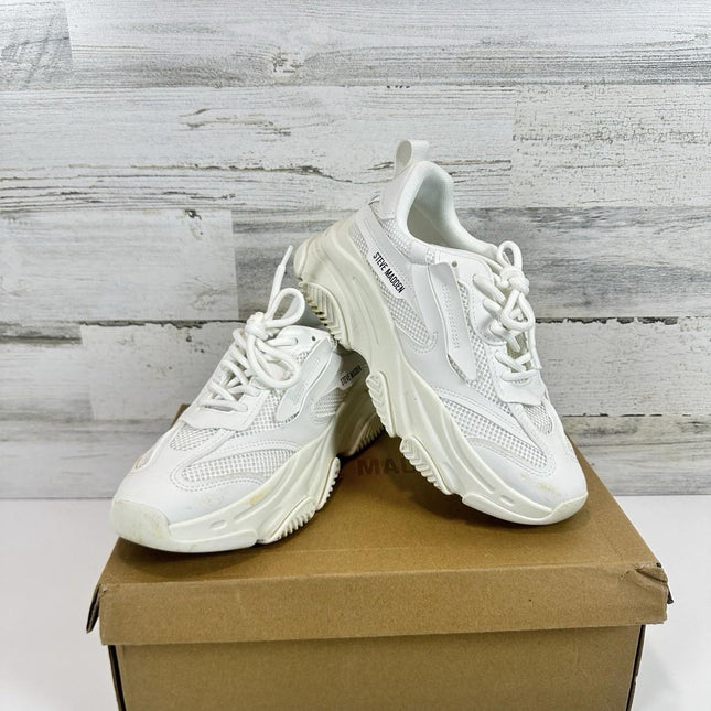 Steve Madden Possession Sneakers Womens Sz 8.5 Lace Up Shoes Left shoes NO LACE