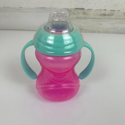 Nuby 3 Piece No-Spill Grip N’ Sip Sippy Cup w Soft Flex Spout, 2 Handles, 10 oz