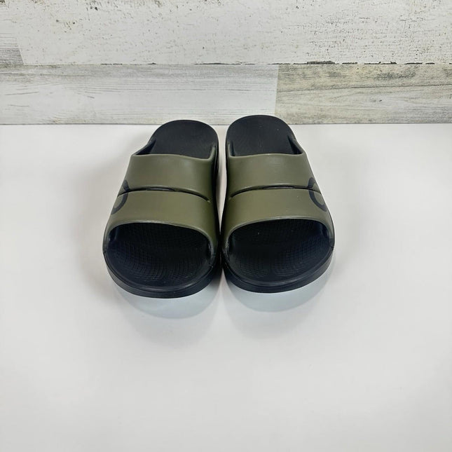 OOFOS Unisex OOAHH Sport Slides Tactical Green Men’s Size 12 Women’s Size 14