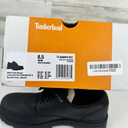 Timberland Men's Britton Road Low Lace-Up Waterproof Shoe, Black Full Grain,8.5M