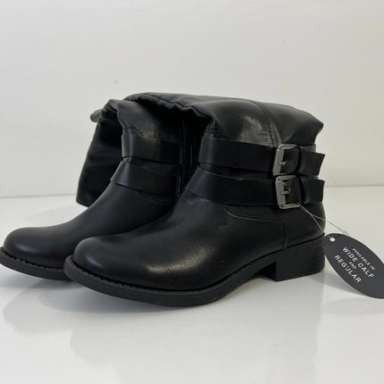 Style & Co Women's Maliaa Buckled Riding Boots, Black, Size 5M