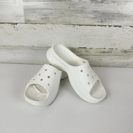 Crocs Women's Bae Slide Platform Sandals Size 9W - White