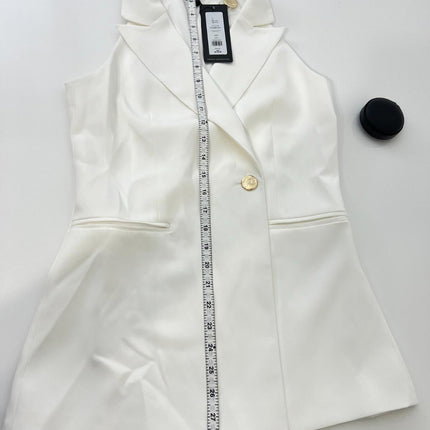French Connection Harrie halter Neck Waistcoat women's top, 7Gwae, White, Size O
