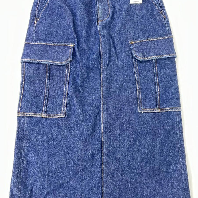 Sanctuary Women’s Essential Cargo Standard Rise Midi Skirt Denim 25 , Blue