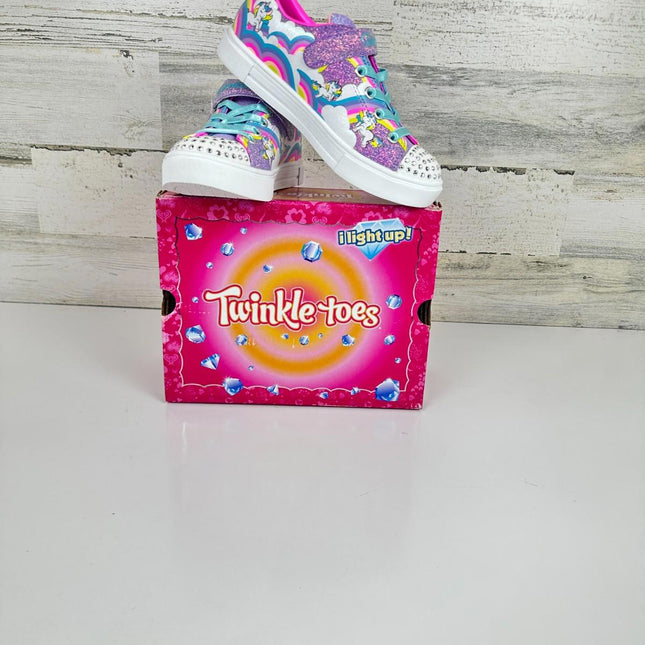 Skechers Twinkle Sparks-Jumpin' Clou Sneaker, Lavender/Multi, Size Kids 1 US