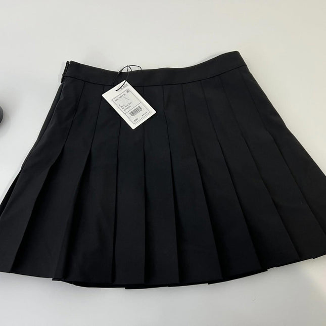 Theory Women's MINI Pleated Skirt , Black, Str Wool Suie O0705303, Size 0