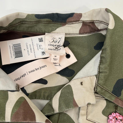 Cinq a Sept Camo Cropped Jacket, Women’s Size M