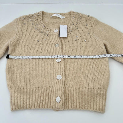 Astr the Label Sigourney Crewneck Cardigan Sweater, Size XS
