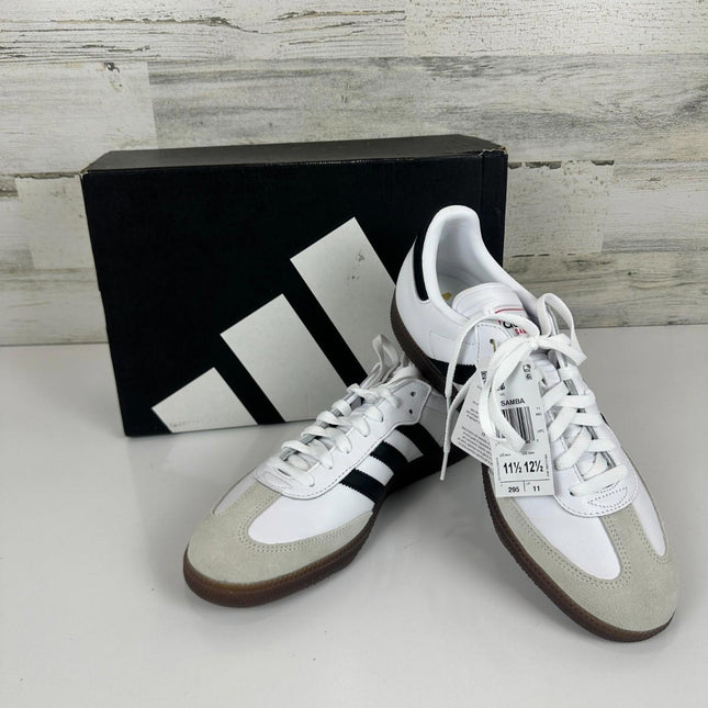 adidas Unisex Samba Indoor Sneaker, White/Black/Vivid Red, 11.5 M, 12.5 W IH6001