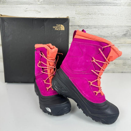 The North Face Alpenglow V WP Kids Hiking Shoes Fuschia Pink/Coral Sunrise Size7