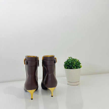 Donna Karan New York Women's Clair High Heel Ankle Booties - Chocolate, Size 7M