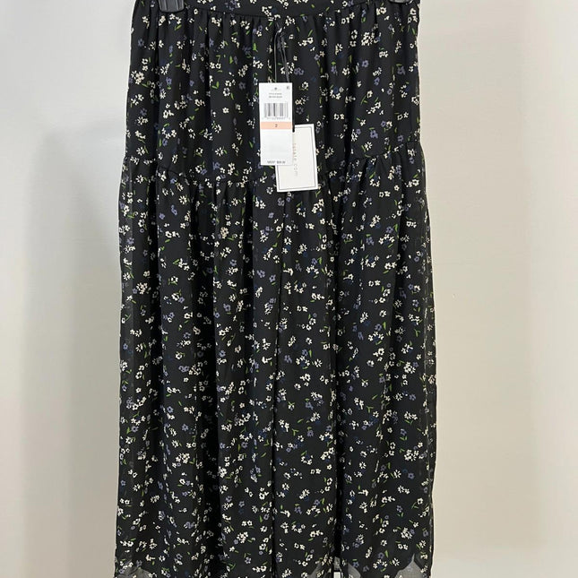 1.state a Line MIDI Skirt for Women’s, Black, Size 2, 8134433