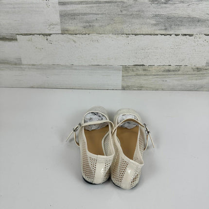 DOEYG White Mesh Ballet Flats for Women Round Toe Mesh Flats Ballet Shoes,Sz 7.5