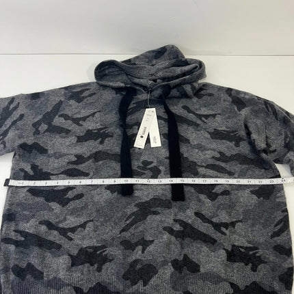 Aqua Camo Cashmere Women’s Hoodie - Exclusive, Charcoal, Size L, B-CAMO