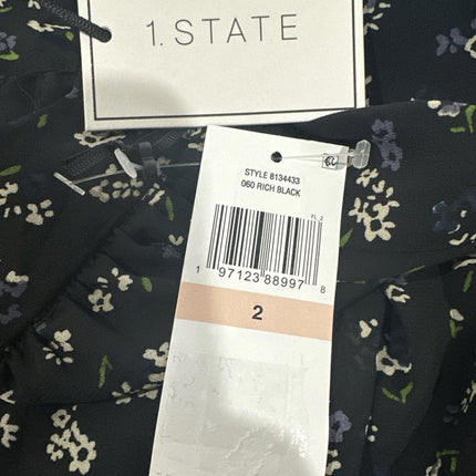 1.state a Line MIDI Skirt for Women’s, Black, Size 2, 8134433